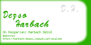 dezso harbach business card
